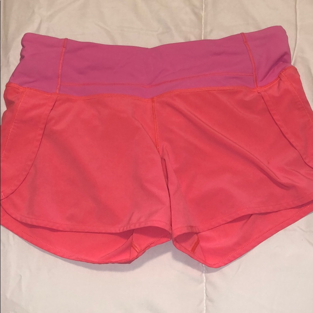 pink lululemon 4” shorts!